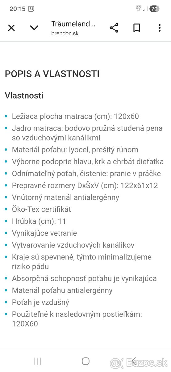 Matrac do postieľky Träumeland Polarstern - 10