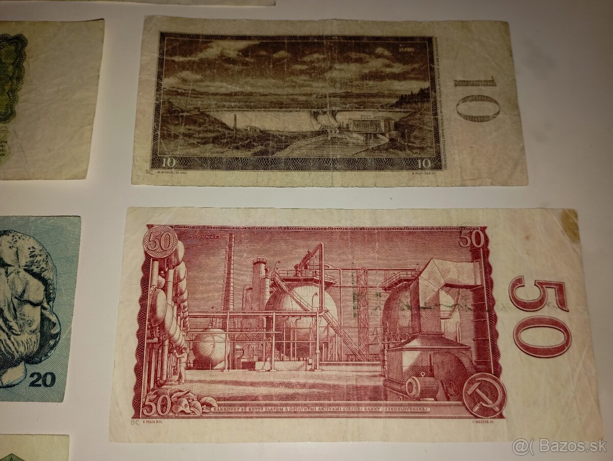 SESTAVA BANKOVEK 3-500 KČS, 60. LÉTA, 7 RŮZNÝCH NOMINÁLŮ - 10