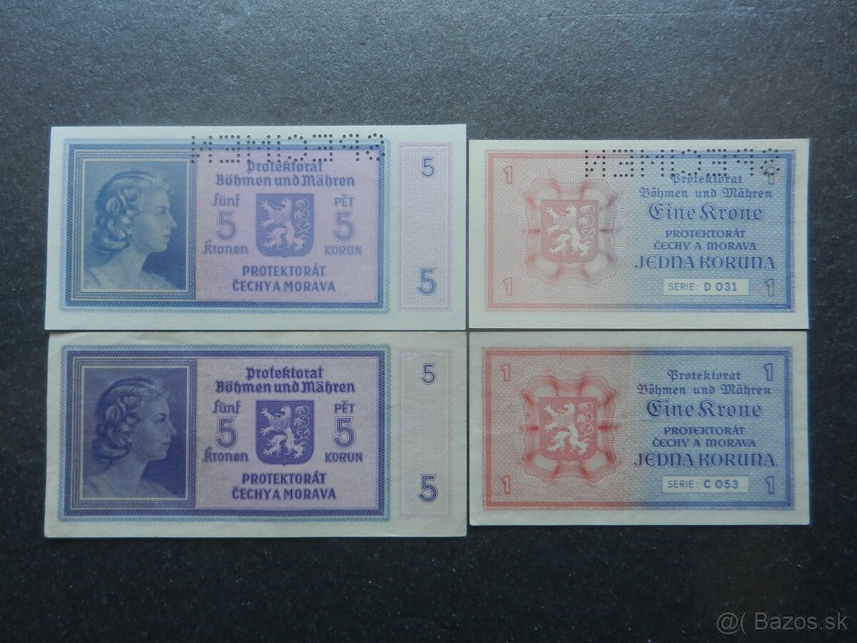 Bankovky Protektorát perforované a neperforované - 10
