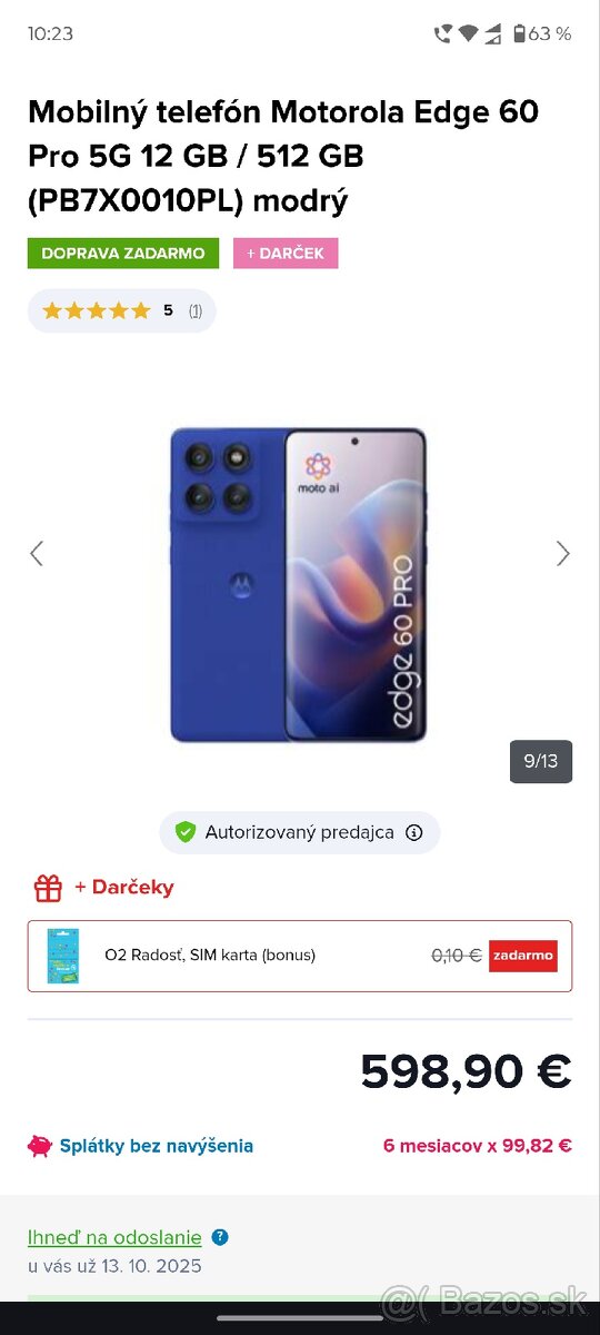 Motorola edge 60 pro 5G 12+12/512 - 10