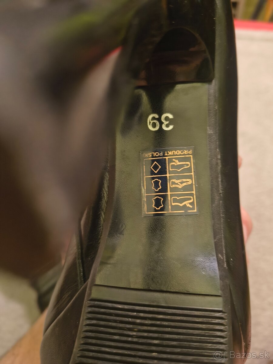 Kožené Čižmy na platforme veľ.39 ( širšie lýtka ) - 10