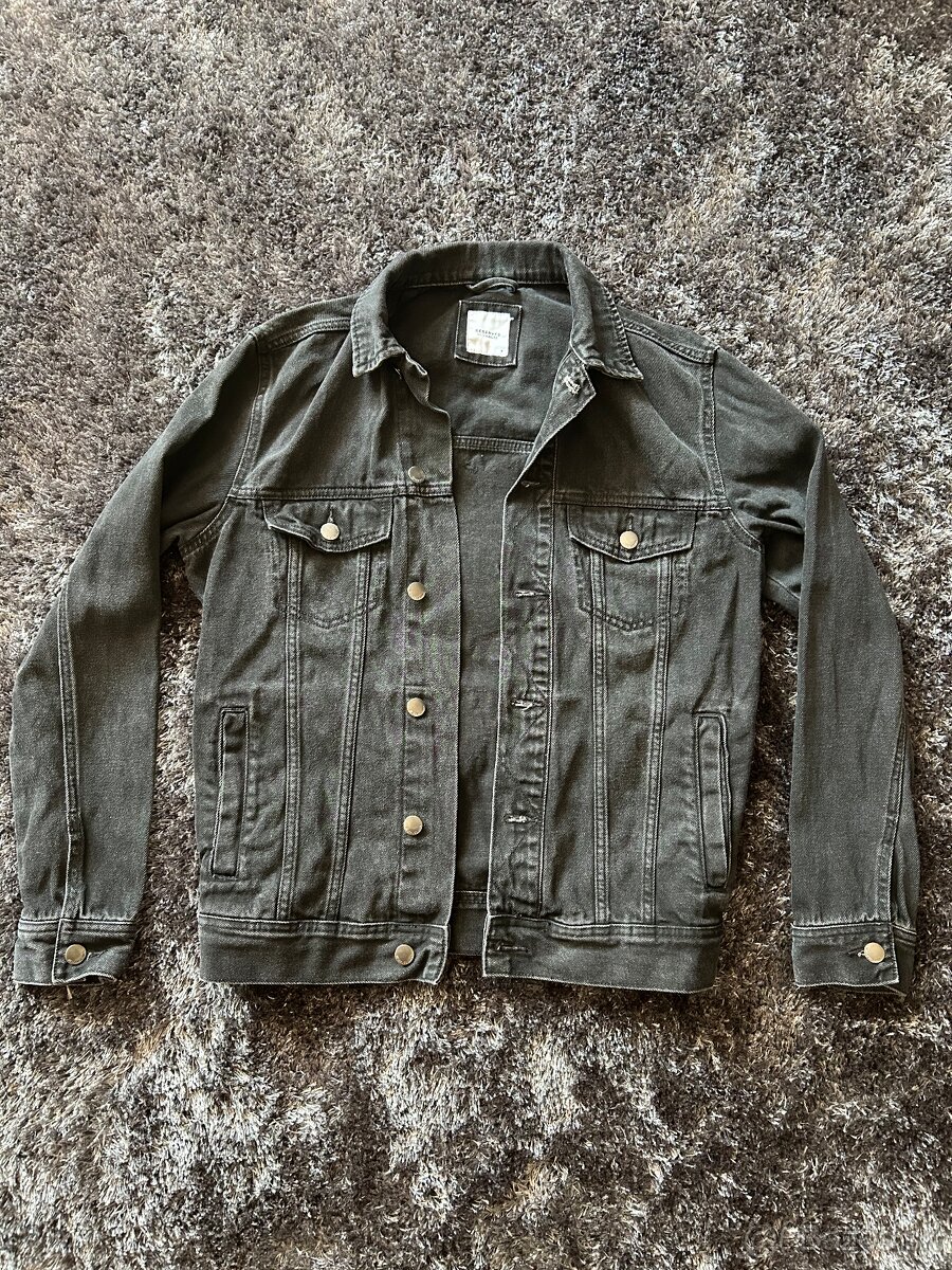 Pánska koženková bunda, bombera, riflovka - 10