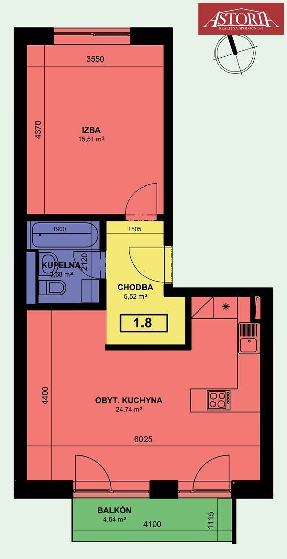 2-izb. byt s balkónom v novostavbe NOVÝ MARTIN -Ul.Záturecká - 10