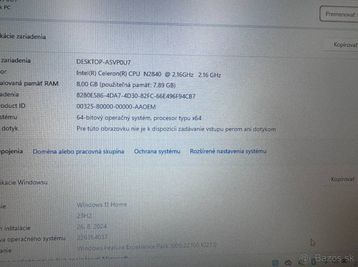 Notebook 14" HP.Intel Celeron 2x2,16GHz.8gb ram.120g SSD - 10