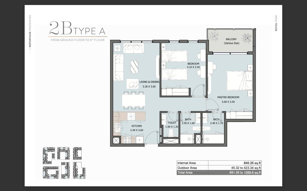 Royal Park Abu Dhabi - 3izbový byt (Type A) - 10