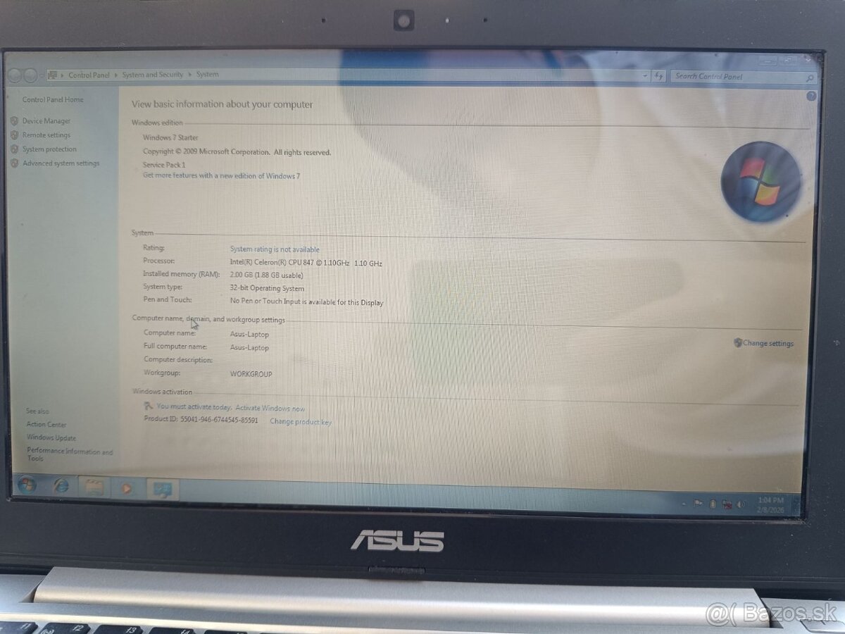 Kompaktný notebook ASUS X201E – 240GB SSD, Windows 7 - 10