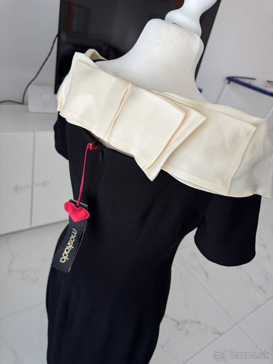 Moskada saty vestido cuello talianske luxusne saty - 10