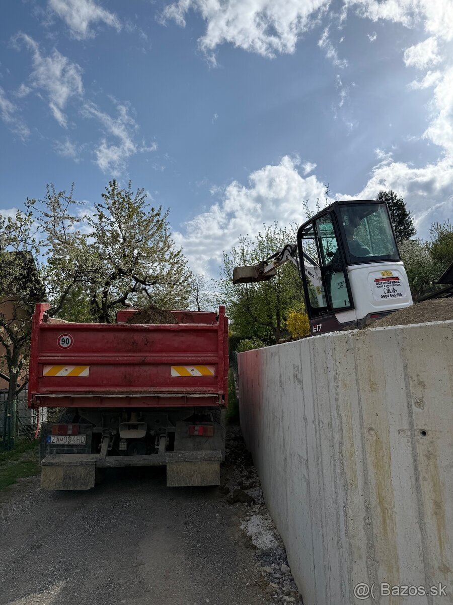 Zemné a výkopove práce Autodoprava Bager Minibage UNC - 10