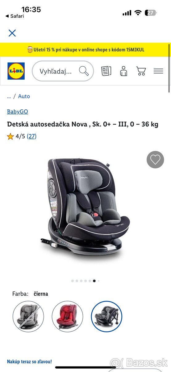 Detská autosedačka Baby Go Nova,0 – 36 kg v záruke - 10