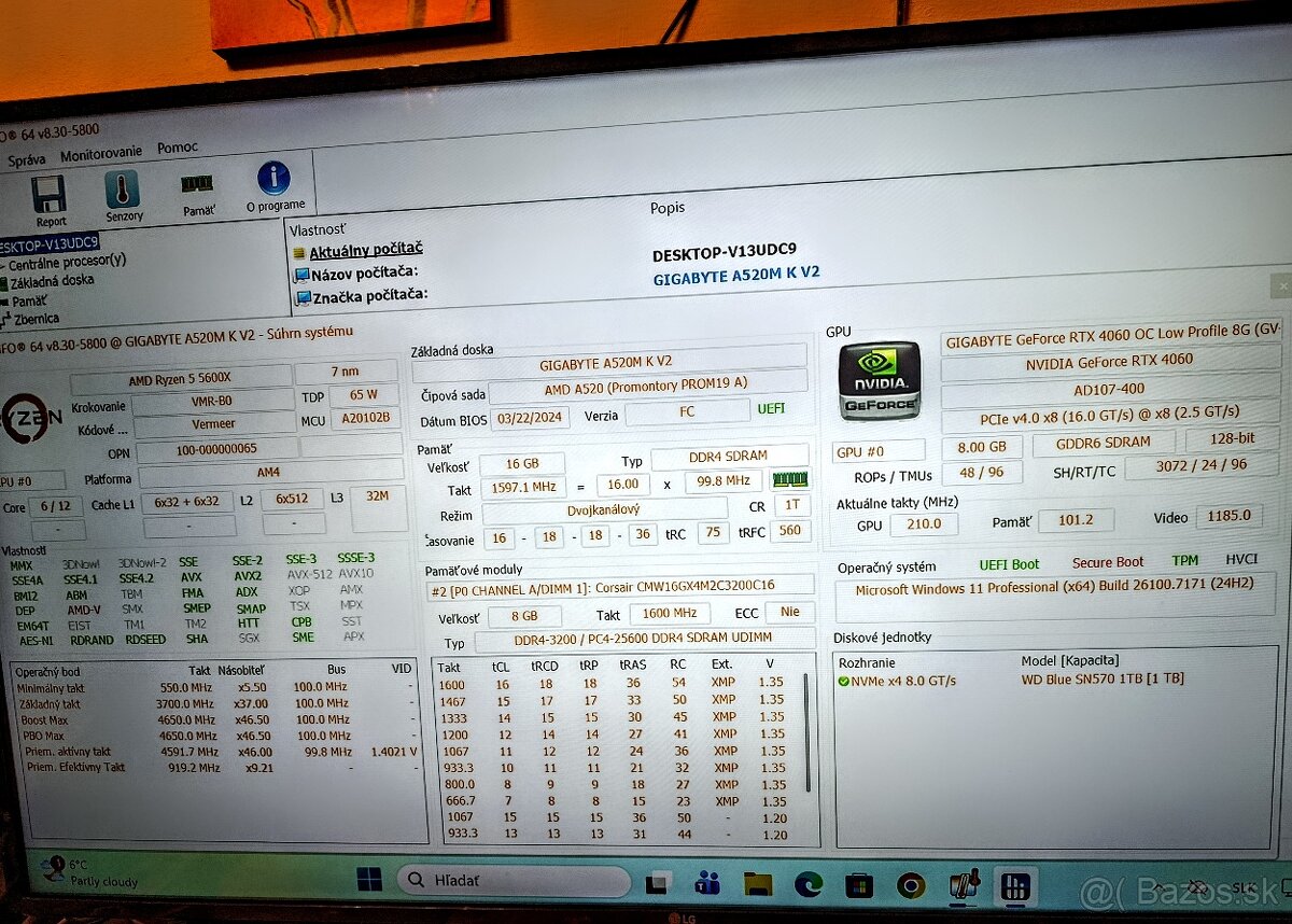 Herný PC Ryzen 5 5600x + RTX 4060 - 10