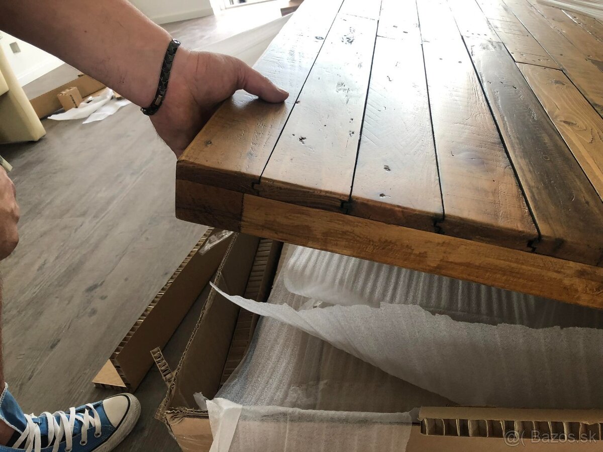 Masívny jedálenský stôl Galaxie 200cm borovica 60mm real fot - 10