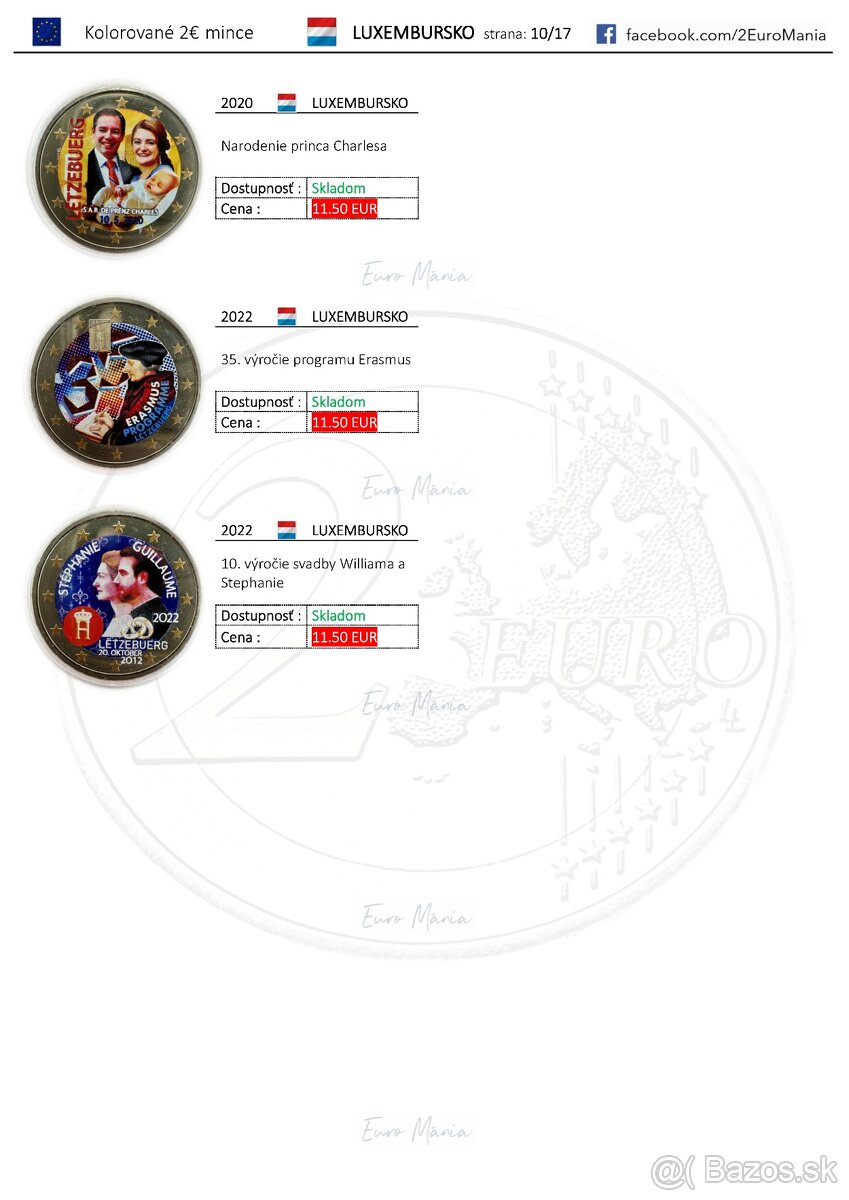 2 euro kolorovane mince - 10