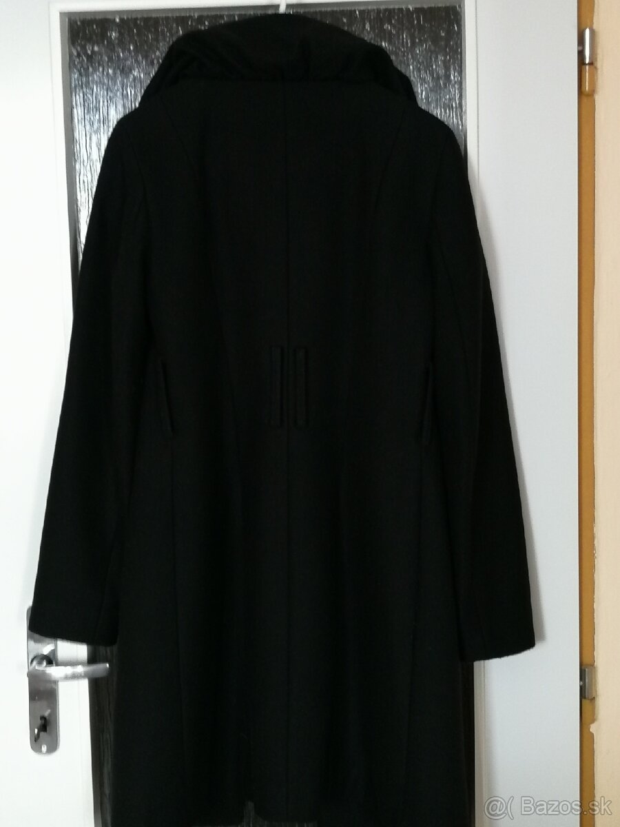 Dámsky čierny kabát, veľkosť 40 AKO NOVÝ - 10