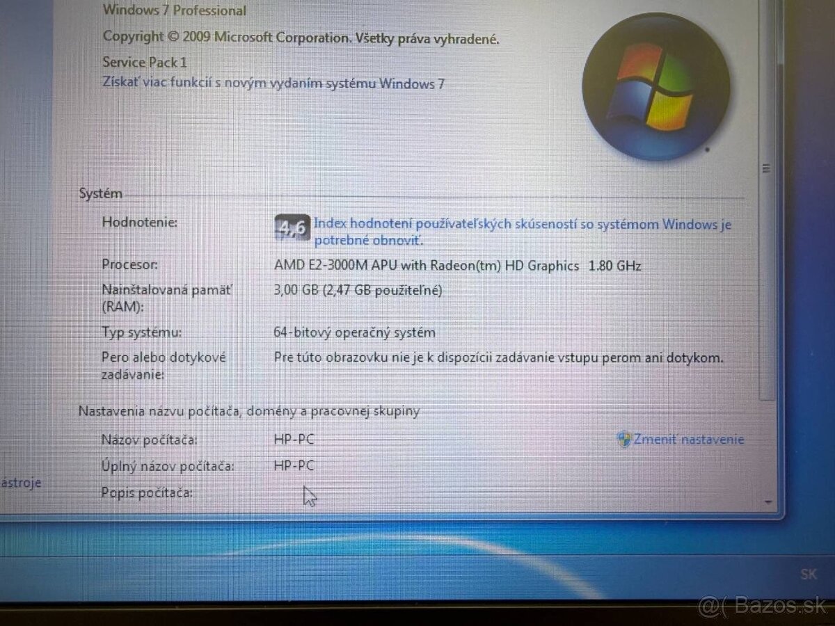 HP 4535s bez batérie, ako stolový PC, Win7, HDD 320GB - 10