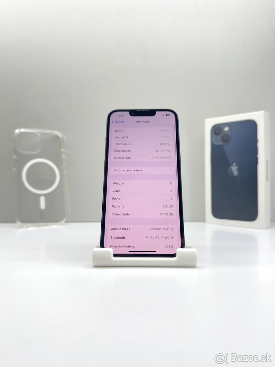 iPhone 13 128GB MIDNIGHT NOVÁ BATÉRIA 100%+PRÍSLUŠENSTVO - 10