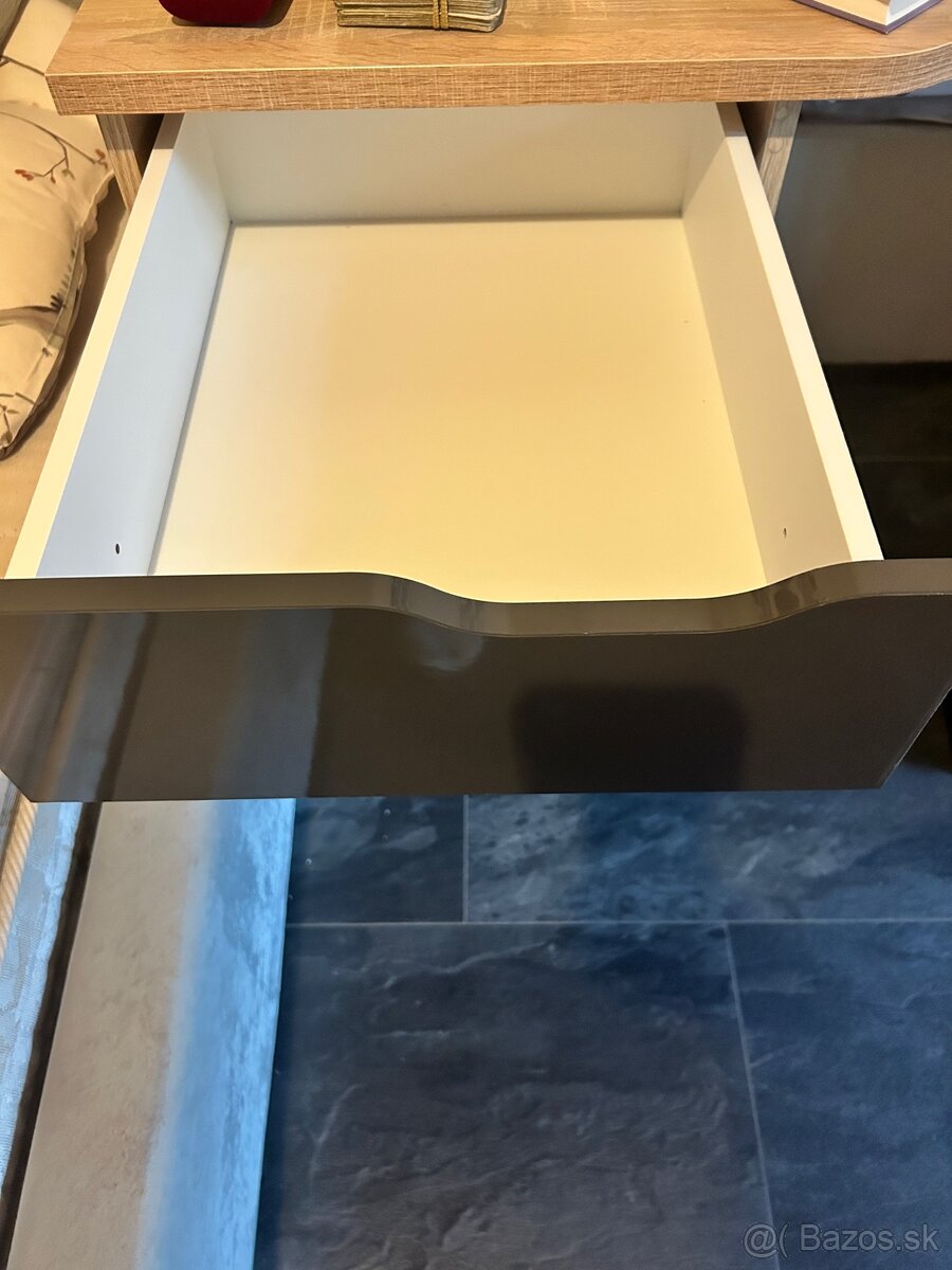 Písací stol Robby dub/sonoma/šedý lesk - 10