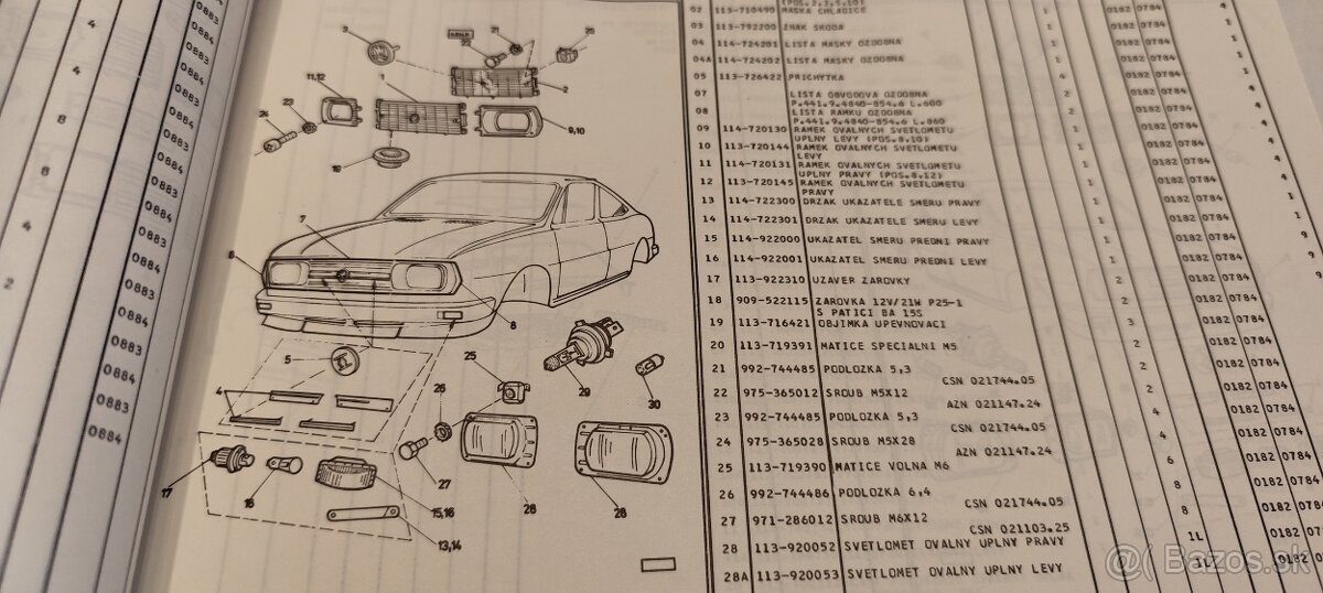 Škoda 105 , 120 , 130 Rapid - seznam náhradních dílů - 10