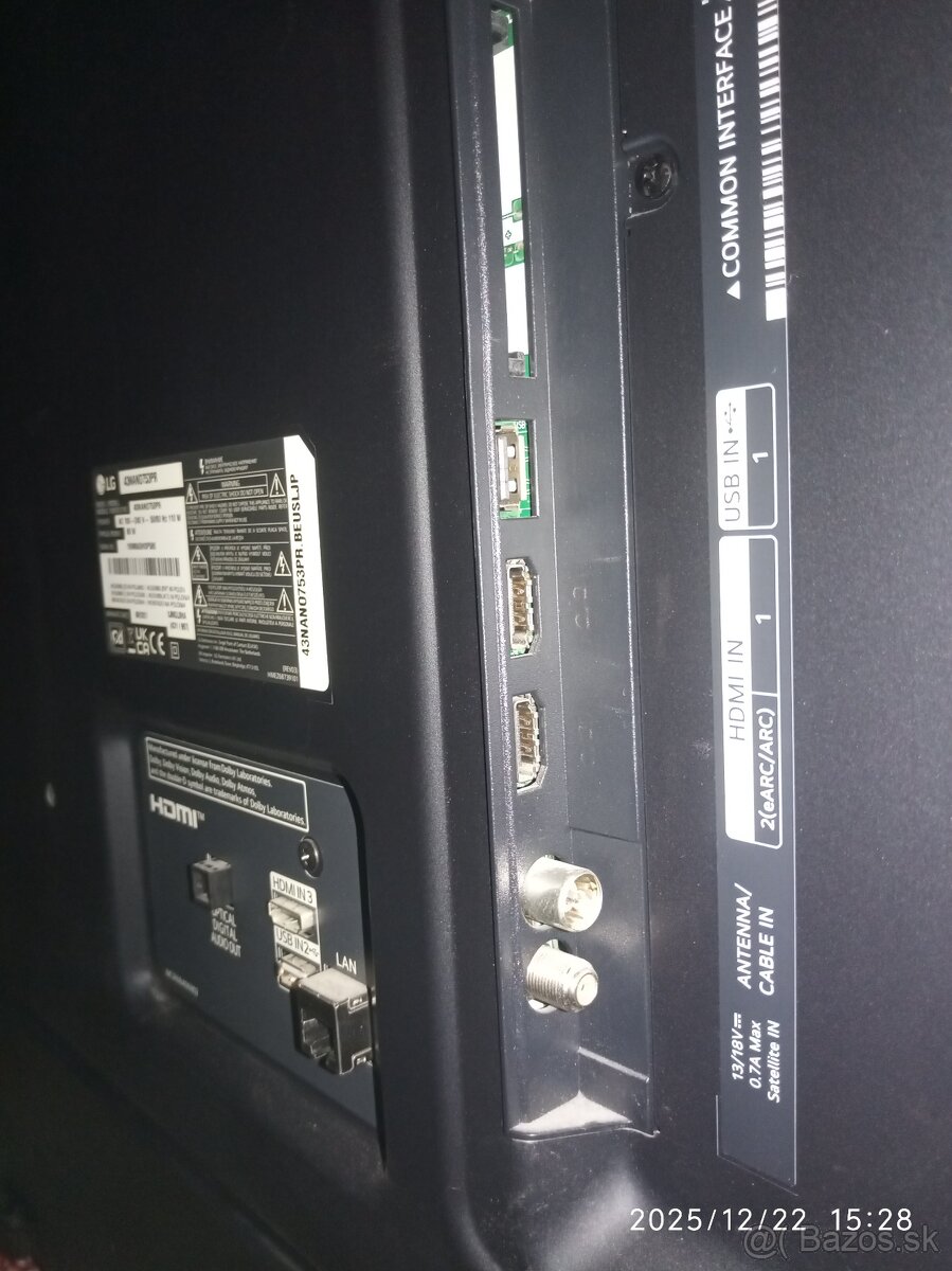 Predám Smart LED 4K UHD TV LG43NANO753 108cm - 10