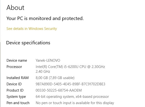 Lenovo ThinkPad E460, Intel i5 - 10