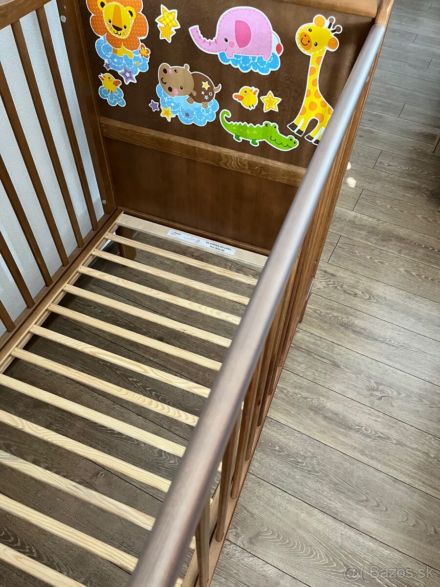 Kvalitná Detská postieľka Noble Cot 120x60 Vintage - 10