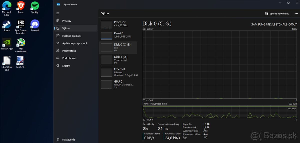 Herný/Pracovný PC AMD Ryzen 7 RTX 3080 32 GB Ram - 10