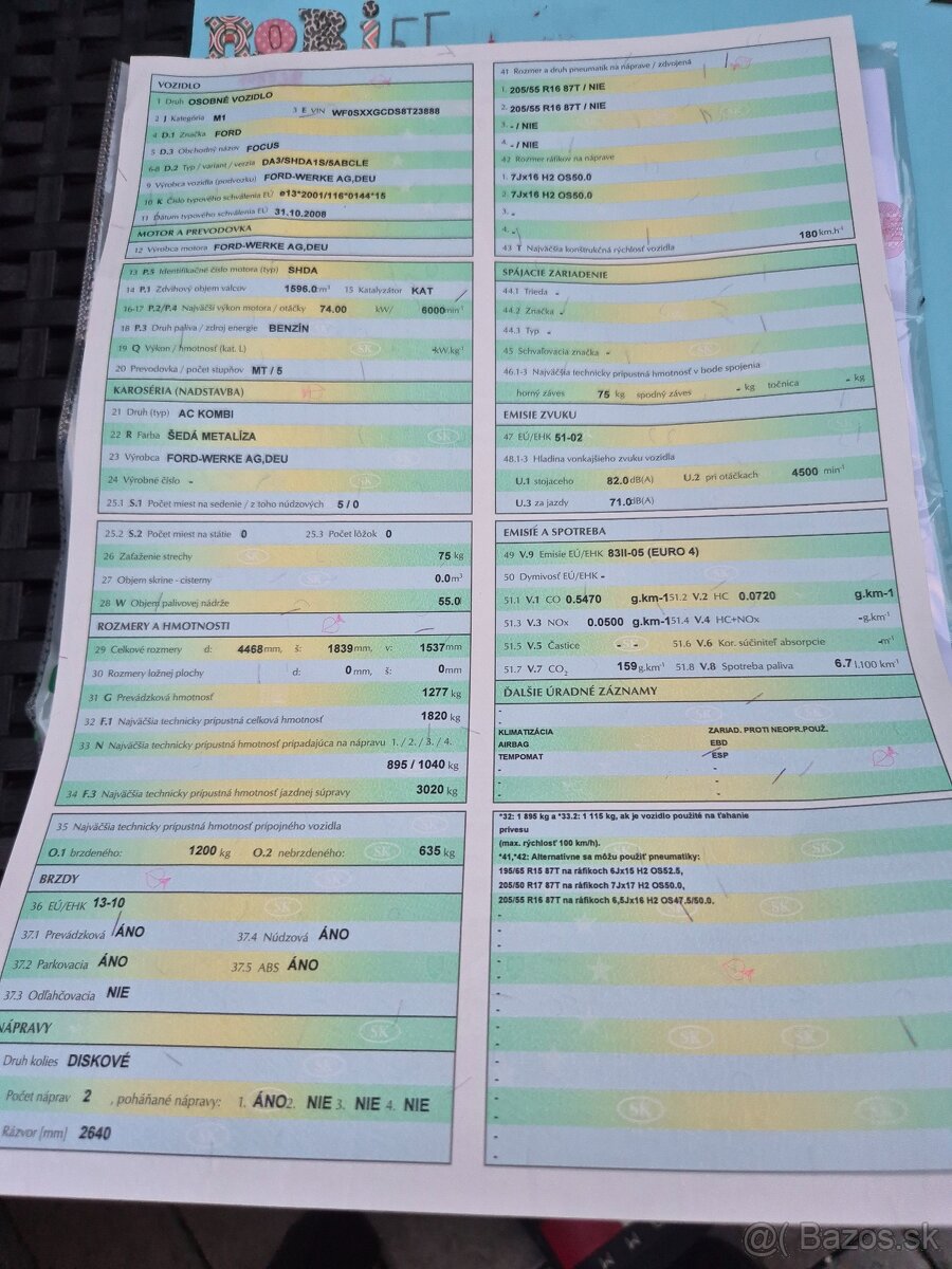 Predám Ford Focus Kombi r.v.2009 - 10