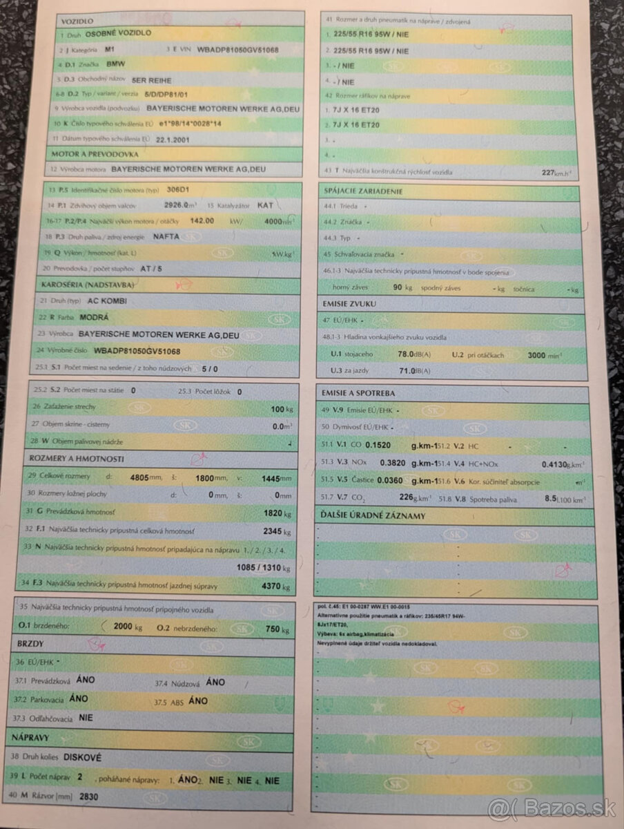 BMW E39 combi rad 5 Touring 530 d - 10