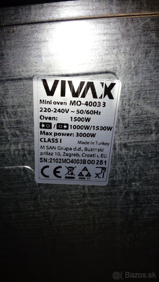 VIVAX Mini Oven MO-4003 B Mini rúra s dvojplatničkou - 10