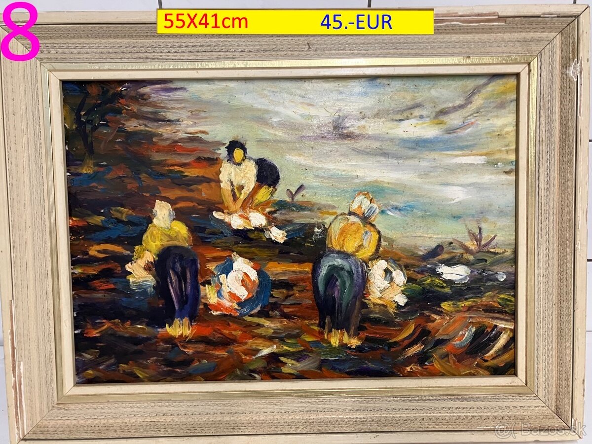 Obrazy pekné olejomaľby na plátne 9 kusov - 10