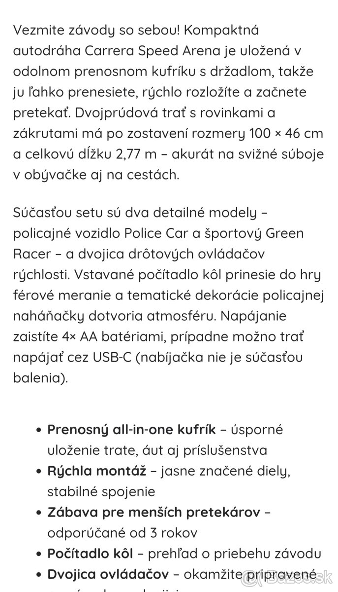 Detska cestovná autodráha Carrera - 10