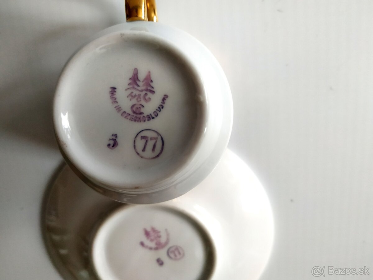 Porcelán MOKKA kávový servis- 6+6 šálky a podšálky Dolní C - 10