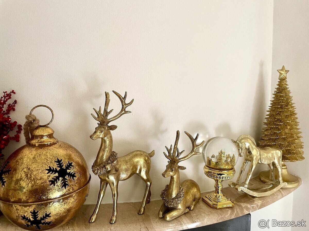 vianoce - sada mix doplnky zlate - 10
