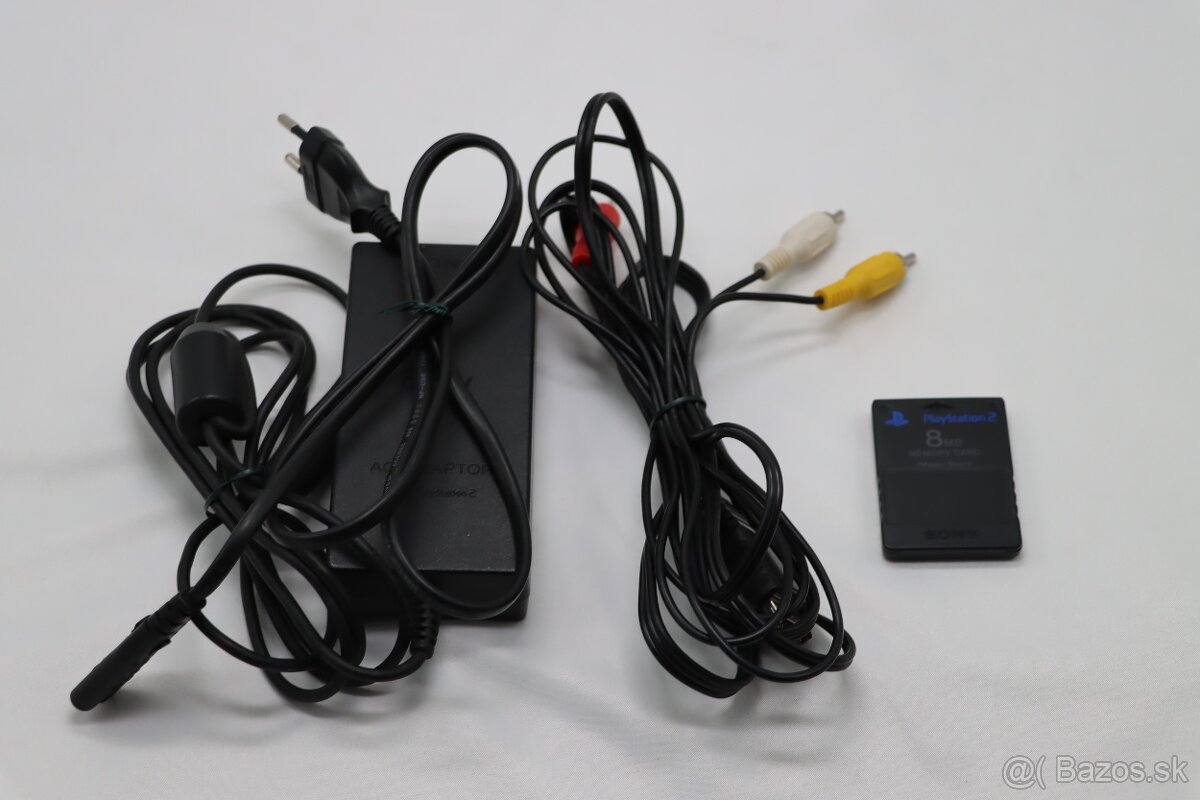 PS2 slim SCPH-75004 – konzola + ovládač + pamäťovka + káble - 10
