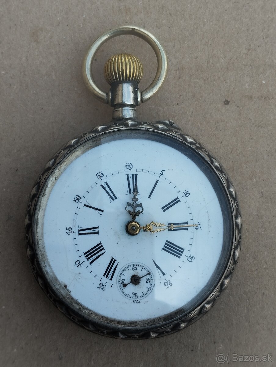 Starožitné dvoupláštové stříbrné zdobené kapesní hodinky. - 10