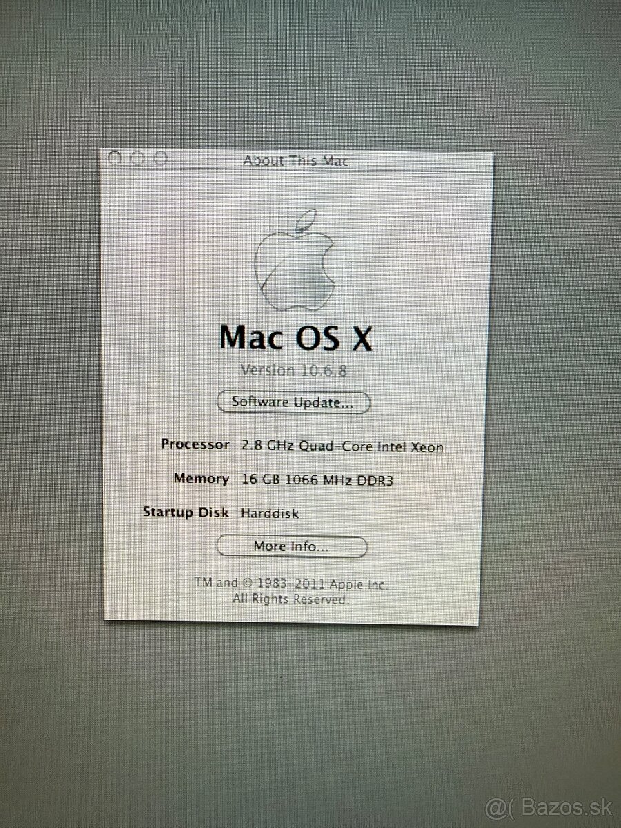 Apple Mac Pro 5,1 | Snow Leopard 10.6.8 (zberateľský) | 16 G - 10