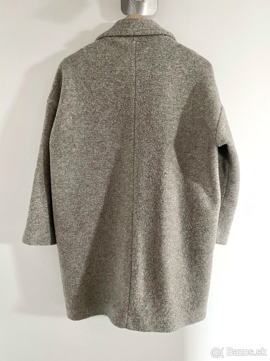 Mango Oversized béžový dámsky kabát strih coccoon XS 34 - 10