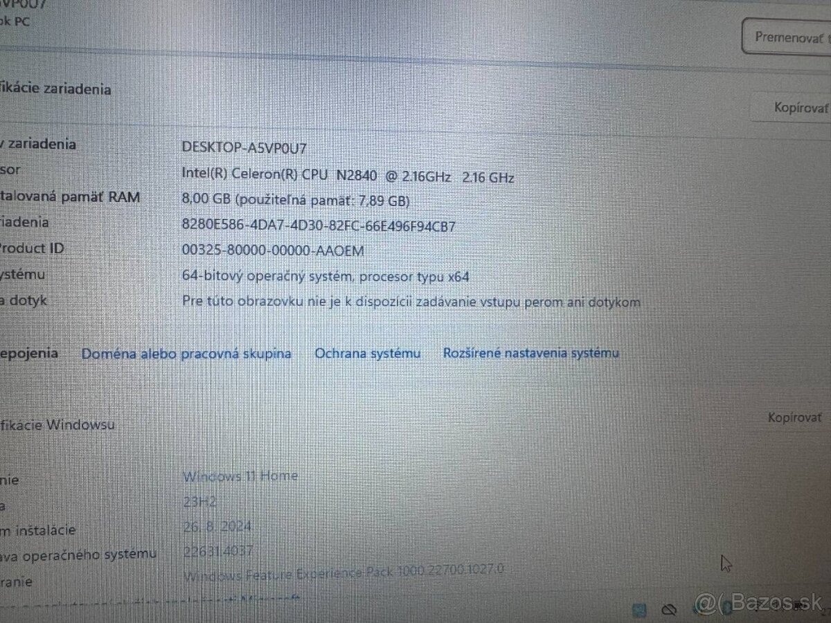 Notebook 14" HP.Intel Celeron 2x2,16GHz.8gb ram.120g SSD - 10