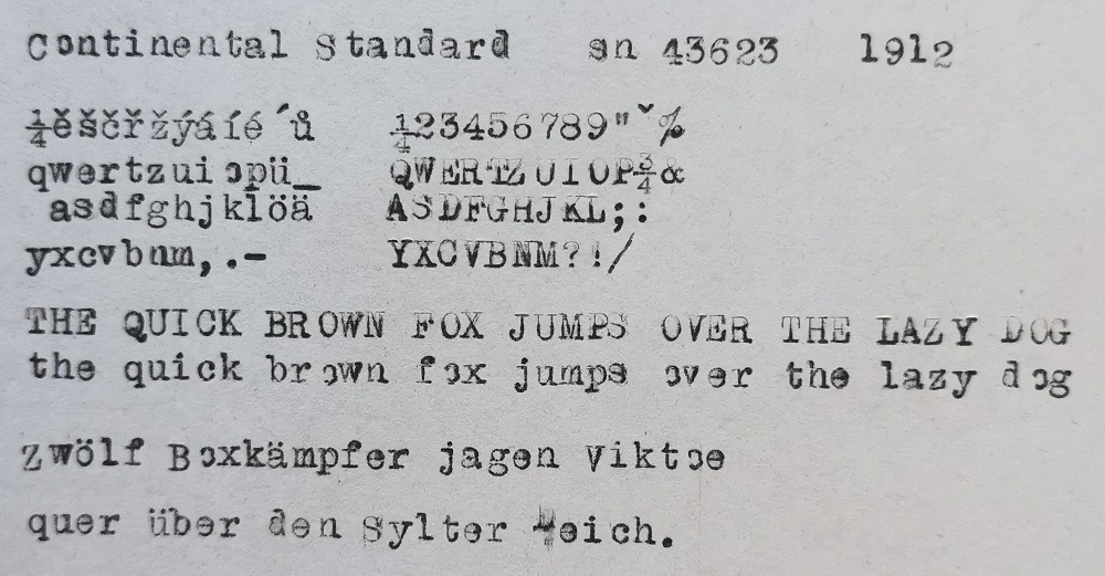 Funkčný starožitný písací stroj Continental z roku 1912 - 10