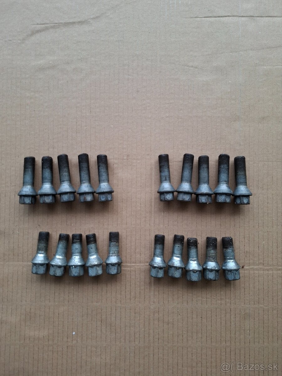 skrutky na kolesa M14 + bezpecnostne skrutky + krytky - 10