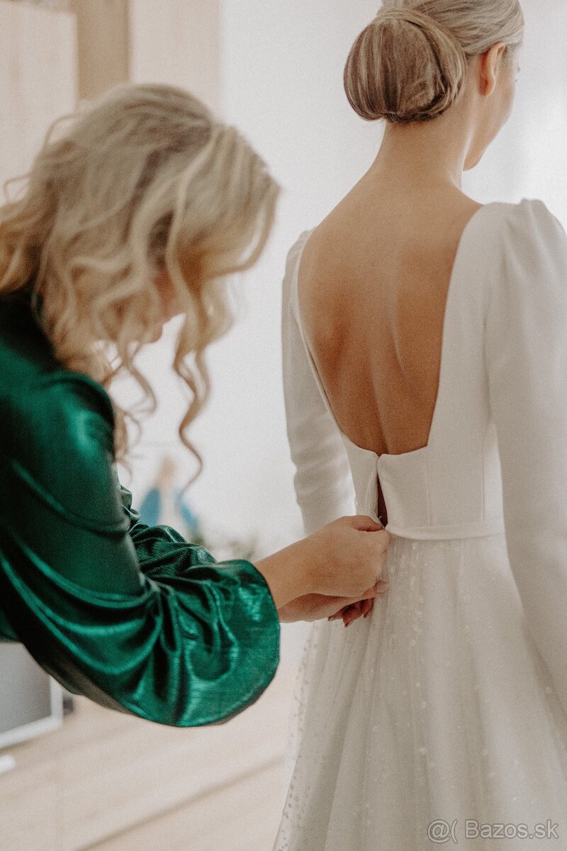 Svadobné šaty, veľkosť 36/38 - 10