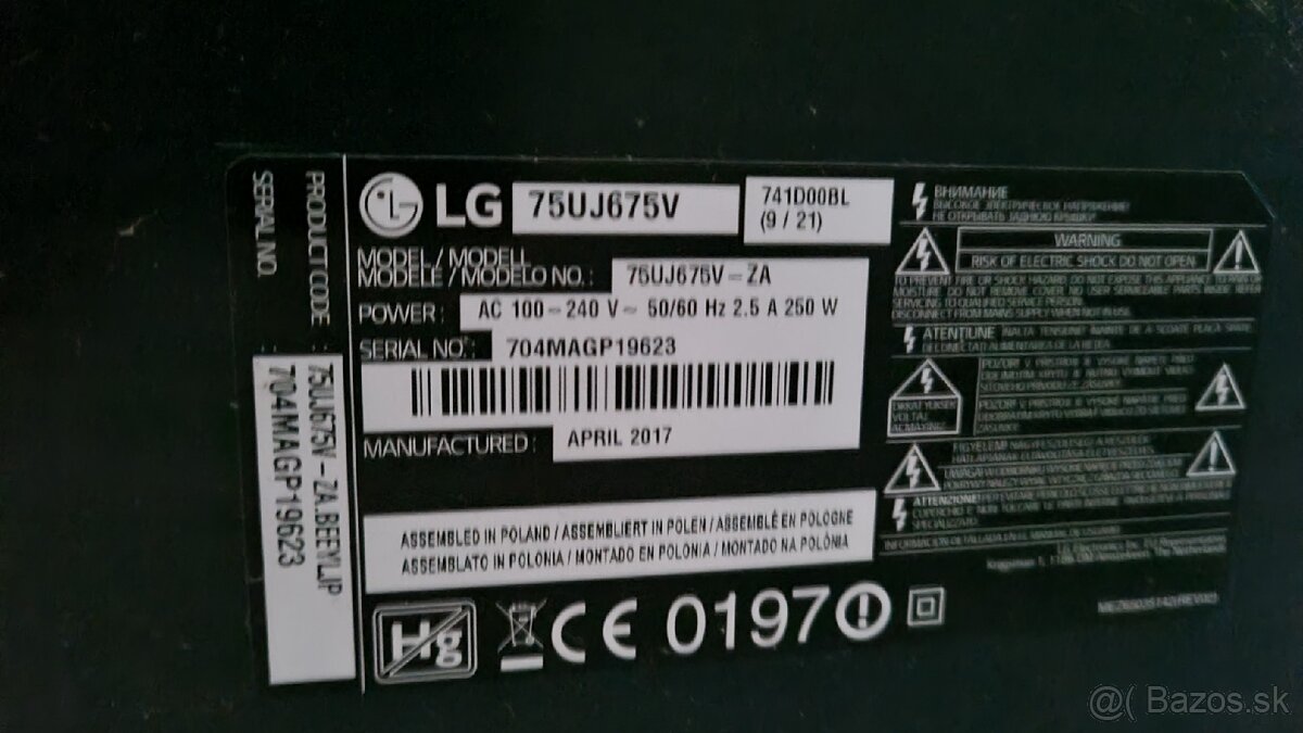 Predám TV LG 75UJ675V 4k 75" 190cm - 10