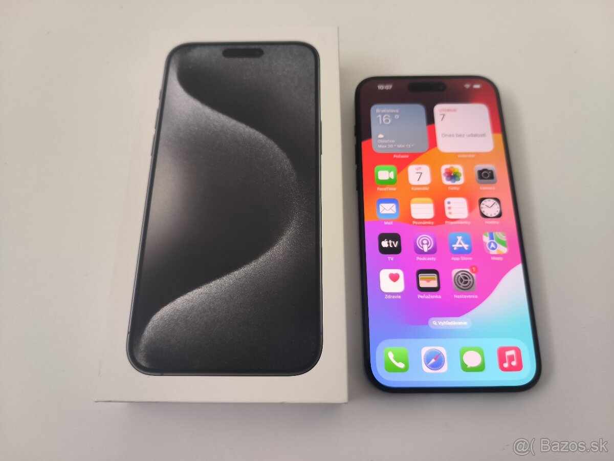 apple iphone 15 PRO MAX 256gb Black Titanium / Batéria 100 - 10