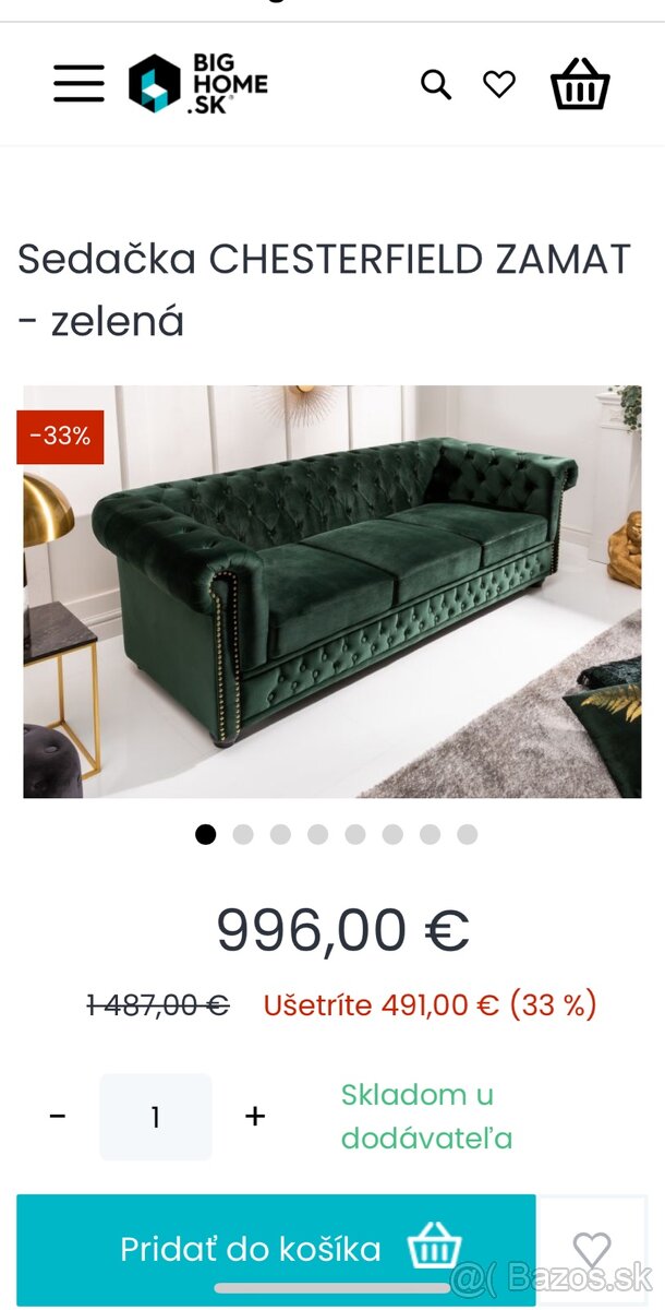 Pohovky Chesterfield 2 kusy. Smaragdová zelená. - 10