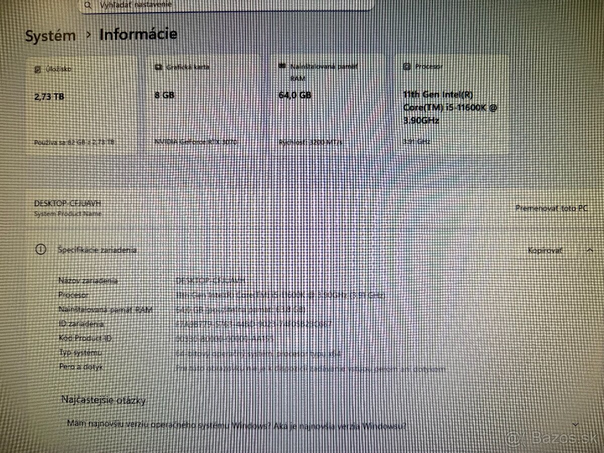 Herný PC i7-10700F / RTX 3070 / 64GB / SSD + HDD / RGB - 10