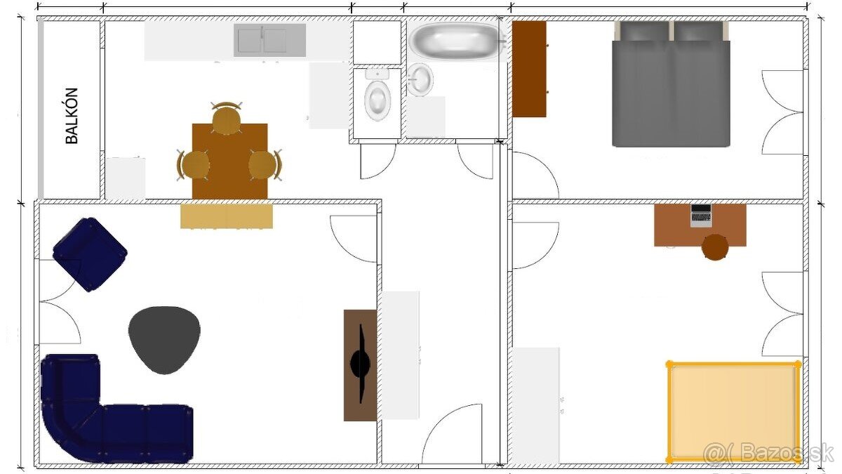 Veľký 3-izbový byt s loggiou vo vyhľadávanej lokalite, Hurba - 10