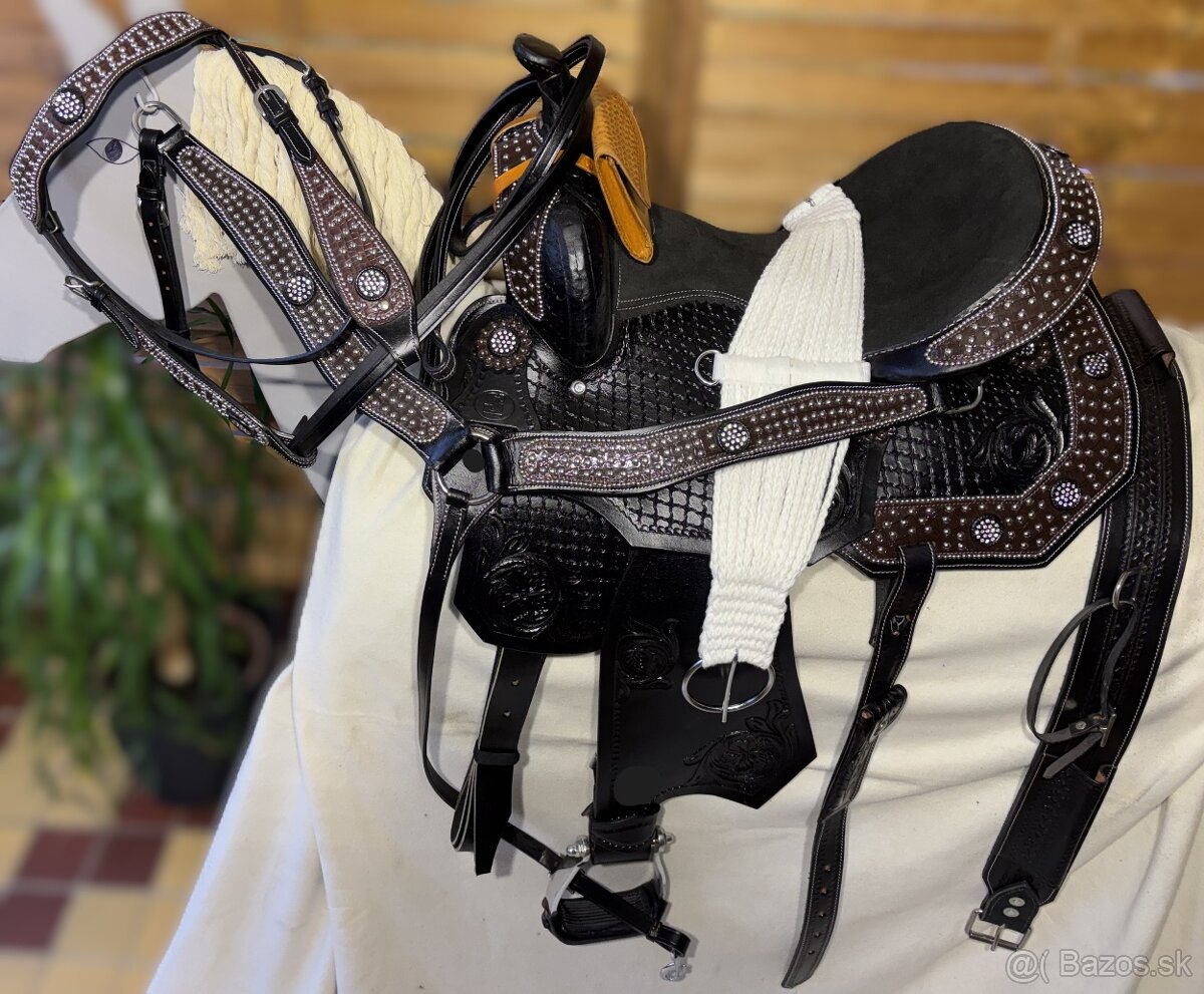 Westernový sedlový komplet 22) černý - 10