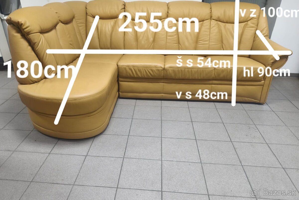 Kožená rohová sedacia súprava - ako NOVÁ, BEZ POŠKOZENIA - 10