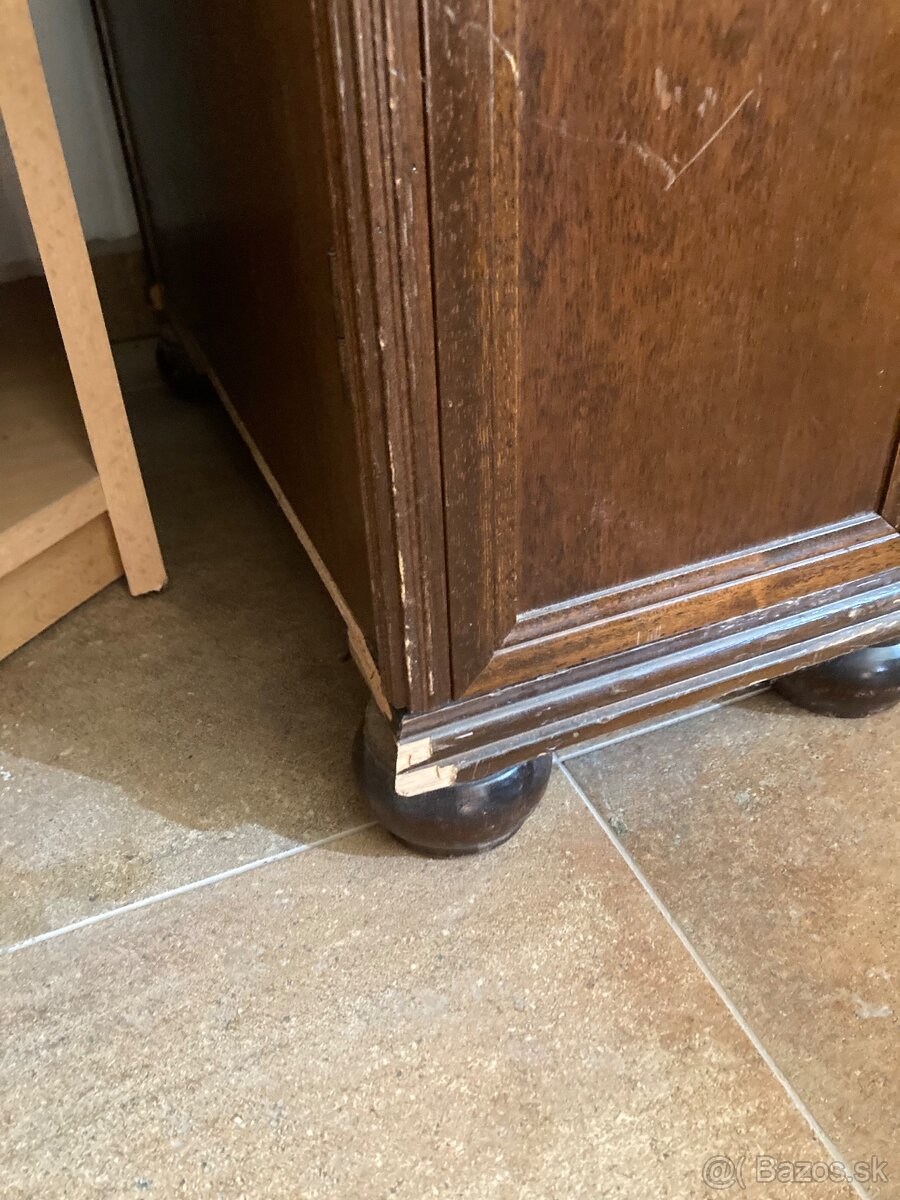 Starožitný drevený písací stôl - 10
