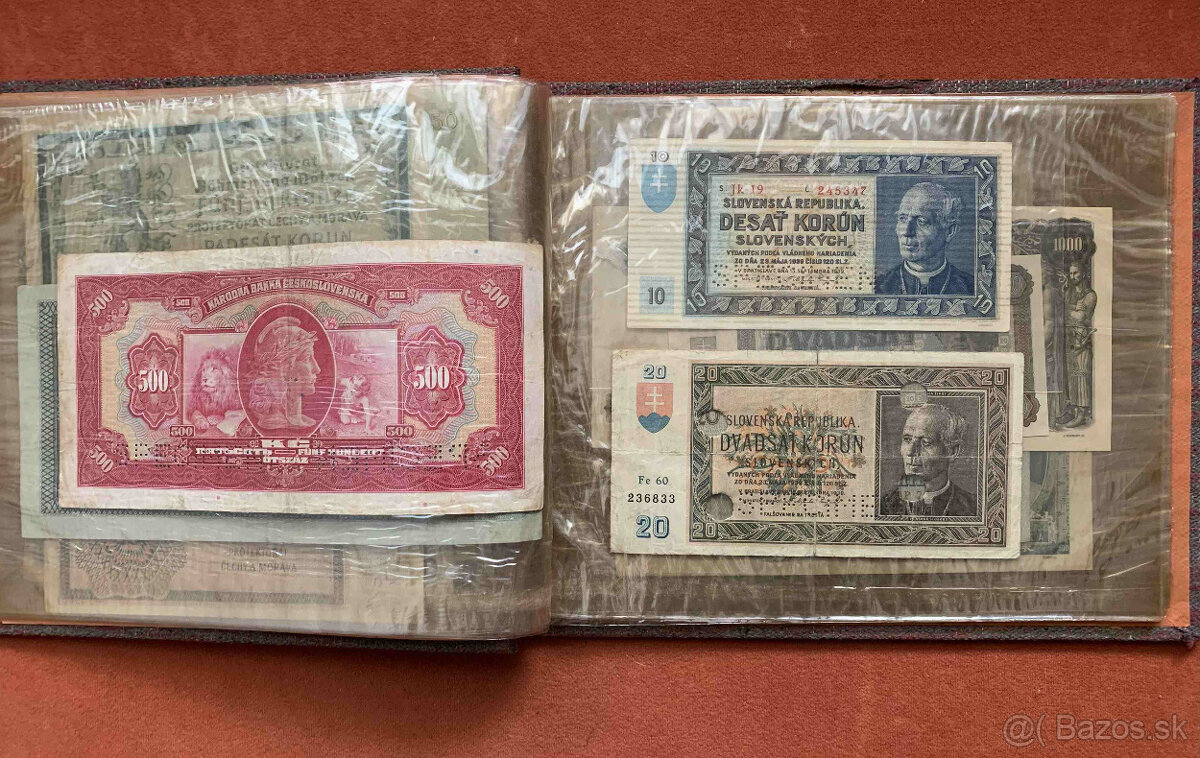 Album starých bankoviek Československa od roku 1919 – 1961 - 10
