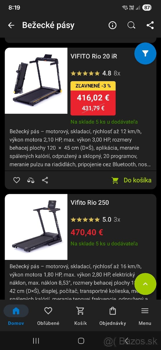 REZERVOVANÉ - Bežecký pás skladací - bežecká dráha - sklon - 10
